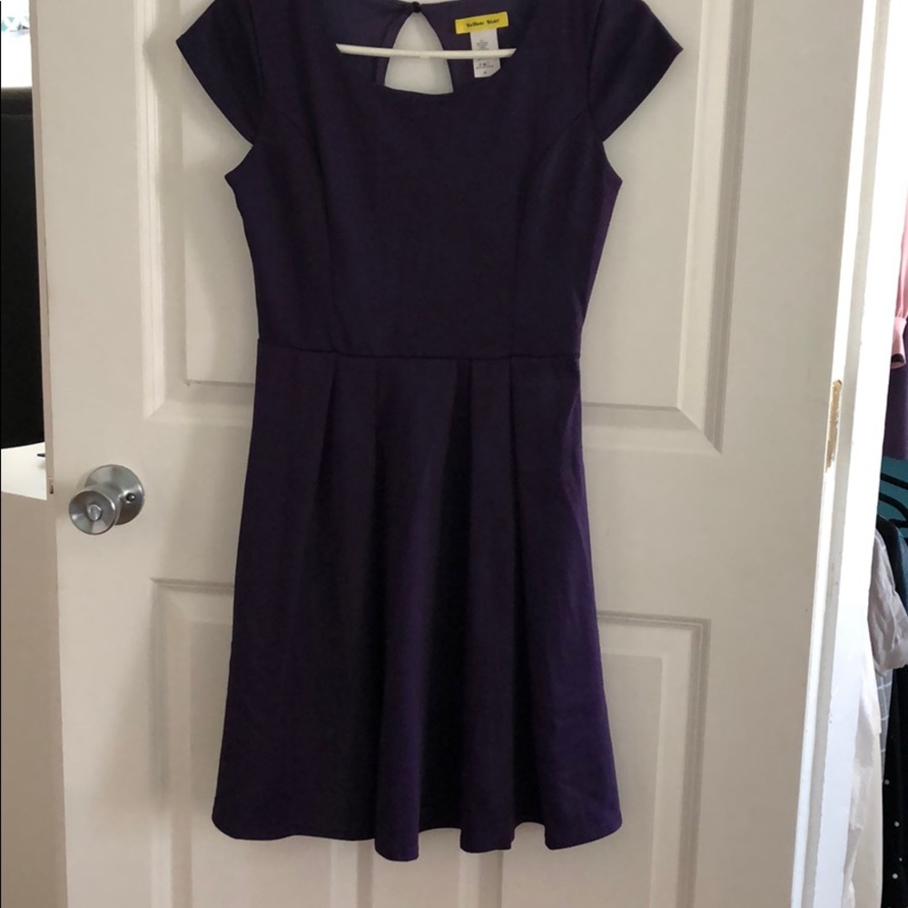 Dark Purple A-line Knit Dress